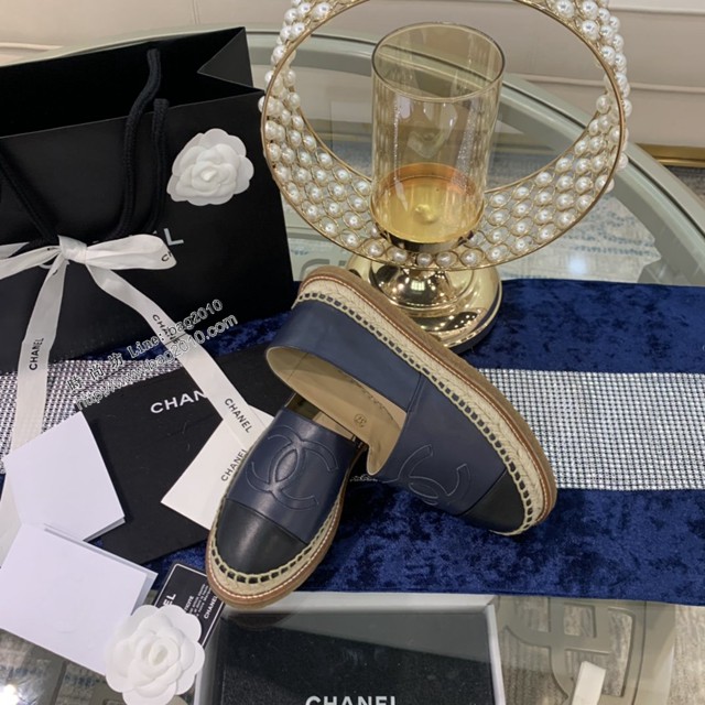 CHANEL頂級代購版漁夫鞋 香奈兒羊皮漁夫鞋草編鞋 dx3567